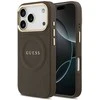 GUESS dėklas, skirtas IPHONE 17 Pro, suderinamas su MagSafe GUHMP17LPSAMSECW (PU su bijūnų spalvos karštu antspaudu), rudas