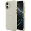 Dėklas Guess Peony Hot Stamp MagSafe skirtas Apple iPhone 17 beige