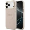 GUESS dėklas, skirtas IPHONE 17 Pro Max, suderinamas su MagSafe GUHMP17XPSAMSECP (PU su bijūnų karštu antspaudu), rožinis