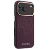 Dėklas Guess Perforated 4G Gold Logo Magsafe do iPhone 18 Pro Max / 17 Pro Max bordo spalvos