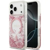 Dėklas Guess Resin Bottom Glitter MagSafe do iPhone 18 Pro / 17 Pro rožinė