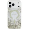 Dėklas Guess Resin Bottom Glitter MagSafe do iPhone 18 Pro Max / 17 Pro Max auksinė