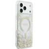 Dėklas Guess Resin Bottom Glitter MagSafe do iPhone 18 Pro Max / 17 Pro Max auksinė