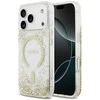 Guess Resin Bottom Glitter MagSafe dėklas skirtas Apple iPhone 17 Pro aukso spalvos