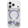 Dėklas Guess Resin Flowers Glitter MagSafe do iPhone 18 Pro Max / 17 Pro Max violetinė