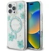 Guess Resin Flowers Glitter MagSafe iPhone 16 Pro Dėklas - Skaidrus Žalias