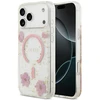 Dėklas Guess Resin Flowers Glitter MagSafe iPhone 18 Pro Max / 17 Pro Max rožinė