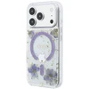 Dėklas Guess Resin Flowers Glitter MagSafe do iPhone 18 Pro Max / 17 Pro Max violetinė