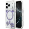GUESS dėklas IPHONE 17 Pro, suderinamas su MagSafe GUHMP17LRBFGFGMU (dervos gėlės ir blizgučiai), violetinė