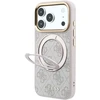 Dėklas Guess Ring Stand 360 4G Classic Logo MagSafe do iPhone 18 Pro Max / 17 Pro Max rožinė
