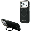 Guess Ring Stand 360 Grained Classic Logo MagSafe dėklas, skirtas iPhone 18 Pro / 17 Pro, juodas