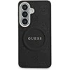 Dėklas Guess Saffiano Peony Embossed Ring MagSafe do Samsung Galaxy S26+ juoda