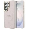 Dėklas Guess Saffiano Peony Embossed Ring MagSafe do Samsung Galaxy S26 Ultra rožinė