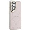 Dėklas Guess Saffiano Peony Embossed Ring MagSafe do Samsung Galaxy S26 Ultra rožinė