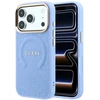 Dėklas Guess Saffiano Peony & Ring MagSafe do iPhone 18 Pro Max / 17 Pro Max Šviesiai mėlynas