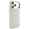 Dėklas Guess Saffiano Peony & Ring MagSafe do iPhone 18 Pro / 17 Pro smėlio spalva