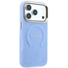 Dėklas Guess Saffiano Peony & Ring MagSafe do iPhone 18 Pro Max / 17 Pro Max Šviesiai mėlynas