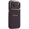 Dėklas Guess Saffiano Peony & Ring MagSafe do iPhone 18 Pro Max / 17 Pro Max bordo spalvos