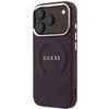 Dėklas Guess Saffiano Peony & Ring MagSafe do iPhone 18 Pro Max / 17 Pro Max bordo spalvos
