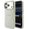 Dėklas Guess Saffiano Peony & Ring MagSafe do iPhone 18 Pro / 17 Pro smėlio spalva