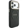 Dėklas Guess Saffiano Peony & Ring MagSafe do iPhone 18 Pro Max / 17 Pro Max juoda