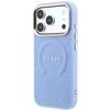 Dėklas Guess Saffiano Peony & Ring MagSafe do iPhone 18 Pro Max / 17 Pro Max Šviesiai mėlynas