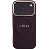 Dėklas Guess Saffiano Peony & Ring MagSafe do iPhone 18 Pro Max / 17 Pro Max bordo spalvos