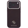 Dėklas Guess Saffiano Small 4G & Classic Logo MagSafe do iPhone 18 Pro / 17 Pro bordo spalvos
