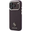 Dėklas Guess Saffiano Small 4G & Classic Logo MagSafe do iPhone 18 Pro / 17 Pro bordo spalvos