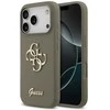Guess Silicone Big 4G Script dėklas skirtas Apple iPhone 17 Pro Max rudos spalvos
