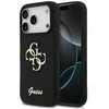 Guess Silicone Big 4G Script dėklas skirtas Apple iPhone 17 Pro juodos spalvos