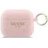 Guess silikoninis blizgučių žiedinis dėklas AirPods Pro 3 ausinėms - Rožinė