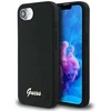 Dėklas Guess Silicone Script Metal Logo MagSafe iPhone 16e Case - Juodas