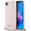 Dėklas Guess Silicone Script Metal Logo MagSafe iPhone 16e Case - Rožinė