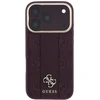 Dėklas Guess Stripe Peony 4G Logo MagSafe do iPhone 18 Pro / 17 Pro bordo spalvos