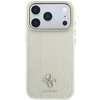 Dėklas Guess Stripe Peony 4G Logo MagSafe do iPhone 18 Pro / 17 Pro smėlio spalva