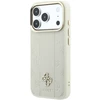 Dėklas Guess Stripe Peony 4G Logo MagSafe do iPhone 18 Pro / 17 Pro smėlio spalva