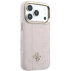 Dėklas Guess Stripe Peony 4G Logo MagSafe skirtas Iphone 18 Pro Max/ 17 Pro Max rožinės spalvos