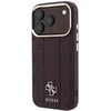 Dėklas Guess Stripe Peony 4G Logo MagSafe do iPhone 18 Pro / 17 Pro bordo spalvos