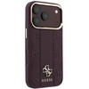 Dėklas Guess Stripe Peony 4G Logo MagSafe do iPhone 18 Pro / 17 Pro bordo spalvos