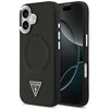 Guess PU Leather Triangle Logo MagSafe dėklas skirtas Apple iPhone 17 juodos spalvos