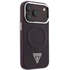 Dėklas Guess Triangle Logo MagSafe skirtas iPhone 18 Pro / 17 Pro bordo spalvos