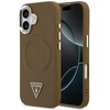 „Guess“ trikampio formos logotipo „MagSafe“ dėklas, skirtas „iPhone 17“ – rudas