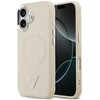 Guess Triangle Logo MagSafe dėklas skirtas Apple iPhone 17 rusvai gelsvas