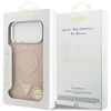 Guess PU Leather Triangle Logo MagSafe dėklas skirtas Apple iPhone 17 Pro Max rožinės spalvos