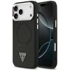 Guess PU Leather Triangle Logo MagSafe dėklas skirtas Apple iPhone 17 Pro Max juodos spalvos