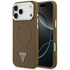 GUESS dėklas, skirtas IPHONE 17 Pro, suderinamas su MagSafe GUHMP17LPSDTSCMW (PU su trikampio logotipu), rudas