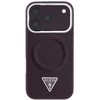 Dėklas Guess Triangle Logo MagSafe skirtas iPhone 18 Pro / 17 Pro bordo spalvos
