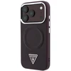 Dėklas Guess Triangle Logo MagSafe skirtas iPhone 18 Pro / 17 Pro bordo spalvos