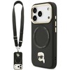 Karl Lagerfeld Big Strap Karl Metal Logo MagSafe dėklas skirtas Apple iPhone 17 Pro Juodas